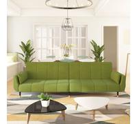 Sofá cama Hirina 2 plazas respaldo ajustable con almohadas 69x220x84,5 cm Light green Universal