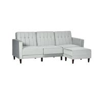 Sofá-cama Homcom con chaiselongue 3 plazas gris 86x218x85 cm