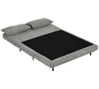 Sofá cama HOMCOM, sofá convertible con función de cama, con cojines para el respaldo, apariencia de terciopelo, color gris