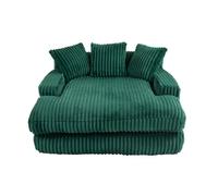 Sofá cama individual - suelo, estilo cloud, con 3 cojines - verde esmeralda