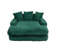 Sofá cama individual - suelo, estilo cloud, con 3 cojines - verde esmeralda