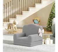 Sofá Cama Infantil Convertible de 1 Plaza, 2 en 1 sillón Infantil Convertible en Espuma, Teddy Peluche, Respaldo Alto, Antideslizante, Calentador de Cama Convertible para Dormitorio, Sala de Estar
