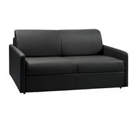 Sofá Cama Italiano 3 plazas Piel sintética CALIFE - Negro - Cama 140 cm - Colchón 18 cm