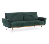 Sofá cama Johnny de terciopelo verde oscuro