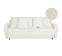 Sofá Cama Moderno Bou onvertible Con Almacenamiento Cojines Adicionales Fundas Extraíbles Blanco Krama