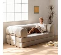 Sofá cama modular convertible, seccional 3 en 1 para espacios pequeños en sala de estar y dormitorio