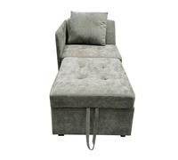 Sofá cama multifuncional 3 en 1 - sofá de lino con respaldo ajustable - gris