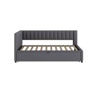 Sofá cama multifuncional 90/180*200 cm - con cama extraíble, diseño compacto, tapizado en terciopelo - gris