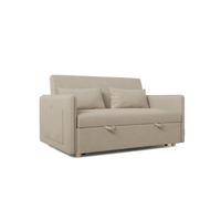 Sofá cama nest con bolsillos lateral y 2 cojines beige 80x139x100 cm