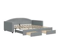 Sofá Cama Nido Con Cajones Tela Gris Claro 100x190 Cm Vidaxl