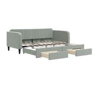 Sofá Cama Nido Con Cajones Terciopelo Gris Claro 100x190 Cm Vidaxl