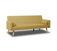 Sofá cama one dots nalui amarillo 3 plazas acolchado