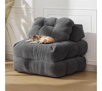 Sofá cama plegable 3 en 1 - Sillón convertible con almohada, Futón sin estructura, colchón plegable - Sofá portátil para salón, dormitorio o dormitorio de invitados - Una plaza, azul marino