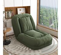 Sofá cama plegable AIORBER, sillón de suelo ergonómico, chaise longue reclinable plegable con 5 posiciones y 2 cojines, ideal para sala de estar o dormitorio, color verde