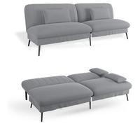 Sofá Cama Plegable Con Función De Dormir, Sofá 2 En 1, Multifuncional Para Dormir, Comhoma, W47 X L186 X H73 Cm - Gris