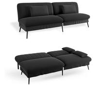 Sofá Cama Plegable Con Función De Dormir, Sofá 2 En 1, Multifuncional Para Dormir, Comhoma, W47 X L186 X H73 Cm - Negro