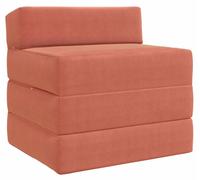 Sofá Cama Plegable Rojo Naranja 200 x 70 x 15 cm Tela de Pana