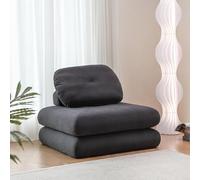 Sofá cama plegable, tumbona multifuncional con soporte para la espalda, silla de meditación de tela de pana para sala de estar o espacios pequeños, diseño compacto