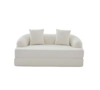 Sofá cama rápido 2 en 1 2 plazas - convertible, con dos cojines, plegable, versátil para sala de estar y habitación de invitados - beige chenilla