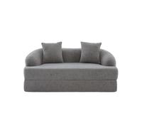 Sofá cama rápido 2 plazas - sofá cama plegable doble con 2 cojines de chenilla multifuncional para sala de estar y habitación de invitados - gris claro