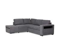 Miroytengo Sofá Cama Romeo Chaiselongue con Arcón, Puf y Estante en Colores Gris, Beige y Gris Antracita 249 cm Dark gray - 249 cm 249cm