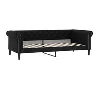 vidaXL Sofá cama sin colchón cuero sintético negro 90x190 cm