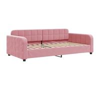 Sofá cama sin colchón terciopelo rosa 90x200 cm