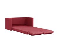 Sofá cama - sofá convertible suelo 2 en 1 cuero sintético rojo tinto 112x174x55 cm