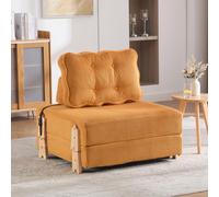 Sofá cama STILVORA con mecanismo de apertura, sillón de estilo escandinavo tapizado en tela de pana, sofá individual con diseño plegable y patas de madera