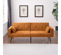Sofá-cama tipo futón tapizado de Best Choice Products, cómodo sofá modular plegable para dormir, sofá de tela de 173 cm ideal para el hogar, dormitorios, habitaciones de invitados y espacios compactos