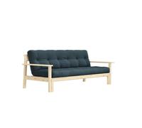 Sofá Cama Unwind, Pino Lacado Transparente/azul Petróleo 757