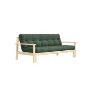 Sofá Cama Unwind, Pino Lacado Transparente/verde Oliva 756