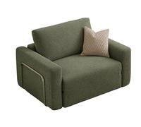 Sofá Cama Verde de 1 Plaza, 80 x 70 cm, 100% Tela bouclett, Funda extraíble, Apta para Mascotas, Antideslizante, Enrollable
