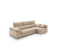 Sofa chaise longue cama con arcón giulia beige derecha