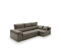 Sofa chaise longue cama con arcón giulia gris oscuro derecha