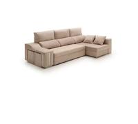 Sofá Chaise Longue Cama Con Arcón y Puff