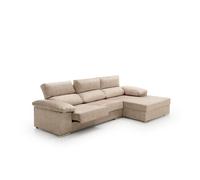 Sofa chaise longue reclinable y deslizante melissa beige derecha