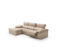 Sofa chaise longue reclinable y deslizante melissa beige izquierda