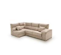 Sofa chaise longue - rinconera reclinable y deslizante cosima beige izquierda