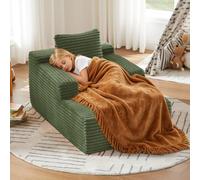 Sofá Chaiselongue Moderno de Pana, Sillón Relax sin Montaje, Verde, 1 Plaza