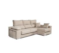 Sofá Chaiselongue Rubí de Tela Antimanchas Derecha Color Beige 3 plazas 265x145x102 cm. Matris Gray - left 265x145x102