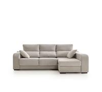 Sofá chaiselongue zafiro 3 plazas tela antimanchas derecha color beige