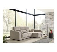 Sofá Chaiselongue Zafiro 3 Plazas Tela Antimanchas Derecha Color Beige