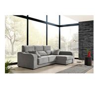 Sofá Chaiselongue Zafiro 3 Plazas Tela Antimanchas Derecha Color Gris