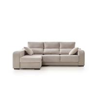 Sofá chaiselongue zafiro 3 plazas tela antimanchas izquierda color beige