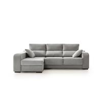 Sofá chaiselongue zafiro 3 plazas tela antimanchas izquierda color gris