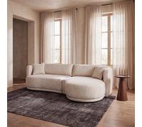 Sofá cheslong de 3/4 plazas de tela beige