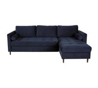 Sofá cheslong de 4/5 plazas de terciopelo azul oscuro