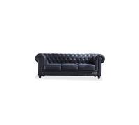 Sofá chester 3 plazas símil piel negro 84cm x 75 x cm