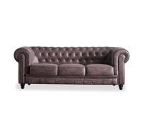 Sofá chester 3 plazas tejido marrón vintage 84cm x 75 x cm